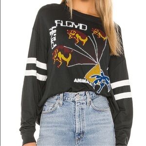DAYDREAMER Pink Floyd Animals Tour ’77 Varsity Stripe Long Sleeve Tee